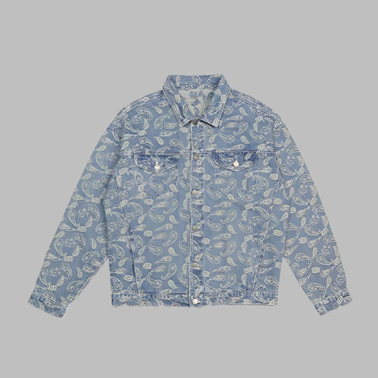 PAISLEY PRINT DENIM JACKET